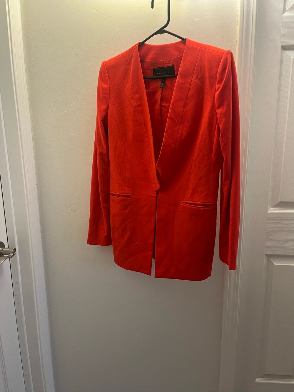 BCBGMaxAzria Vibrant Red Open-Front Blazer